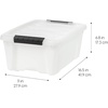image:imageIRIS USA 18 Quart Clear Storage Organizer with Removable Dividers  Removable dividers organize tools pantry goods and household supplies Stackable design saves space13 Qt