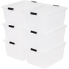 image:imageIRIS USA 18 Quart Clear Storage Organizer with Removable Dividers  Removable dividers organize tools pantry goods and household supplies Stackable design saves space325 Qt