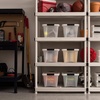 image:imageIRIS USA 18 Quart Clear Storage Organizer with Removable Dividers  Removable dividers organize tools pantry goods and household supplies Stackable design saves space19 Qt
