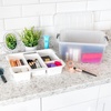 image:imageIRIS USA 18 Quart Clear Storage Organizer with Removable Dividers  Removable dividers organize tools pantry goods and household supplies Stackable design saves space18 Qt