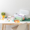 image:imageIRIS USA 18 Quart Clear Storage Organizer with Removable Dividers  Removable dividers organize tools pantry goods and household supplies Stackable design saves space18 Qt