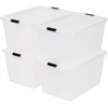 image:imageIRIS USA 18 Quart Clear Storage Organizer with Removable Dividers  Removable dividers organize tools pantry goods and household supplies Stackable design saves space55 Qt