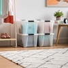 image:imageIRIS USA 18 Quart Clear Storage Organizer with Removable Dividers  Removable dividers organize tools pantry goods and household supplies Stackable design saves space40 Qt