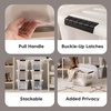 image:imageIRIS USA 18 Quart Clear Storage Organizer with Removable Dividers  Removable dividers organize tools pantry goods and household supplies Stackable design saves space19 Qt