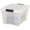 image:imageIRIS USA 18 Quart Clear Storage Organizer with Removable Dividers  Removable dividers organize tools pantry goods and household supplies Stackable design saves space32 Qt
