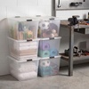 image:imageIRIS USA 18 Quart Clear Storage Organizer with Removable Dividers  Removable dividers organize tools pantry goods and household supplies Stackable design saves space55 Qt