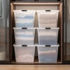 image:imageIRIS USA 18 Quart Clear Storage Organizer with Removable Dividers  Removable dividers organize tools pantry goods and household supplies Stackable design saves space55 Qt