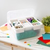 image:imageIRIS USA 18 Quart Clear Storage Organizer with Removable Dividers  Removable dividers organize tools pantry goods and household supplies Stackable design saves space18 Qt
