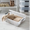 image:imageIRIS USA 18 Quart Clear Storage Organizer with Removable Dividers  Removable dividers organize tools pantry goods and household supplies Stackable design saves space27 Qt