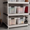 image:imageIRIS USA 18 Quart Clear Storage Organizer with Removable Dividers  Removable dividers organize tools pantry goods and household supplies Stackable design saves space32 Qt