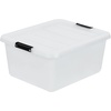 image:imageIRIS USA 18 Quart Clear Storage Organizer with Removable Dividers  Removable dividers organize tools pantry goods and household supplies Stackable design saves space18 Qt