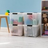 image:imageIRIS USA 18 Quart Clear Storage Organizer with Removable Dividers  Removable dividers organize tools pantry goods and household supplies Stackable design saves space40 Qt