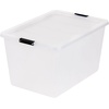 image:imageIRIS USA 18 Quart Clear Storage Organizer with Removable Dividers  Removable dividers organize tools pantry goods and household supplies Stackable design saves space55 Qt