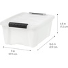 image:imageIRIS USA 18 Quart Clear Storage Organizer with Removable Dividers  Removable dividers organize tools pantry goods and household supplies Stackable design saves space13 Qt