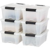 image:imageIRIS USA 18 Quart Clear Storage Organizer with Removable Dividers  Removable dividers organize tools pantry goods and household supplies Stackable design saves space13 Qt