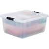 image:imageIRIS USA 18 Quart Clear Storage Organizer with Removable Dividers  Removable dividers organize tools pantry goods and household supplies Stackable design saves space18 Qt