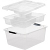 image:imageIRIS USA 18 Quart Clear Storage Organizer with Removable Dividers  Removable dividers organize tools pantry goods and household supplies Stackable design saves space18 Qt