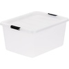 image:imageIRIS USA 18 Quart Clear Storage Organizer with Removable Dividers  Removable dividers organize tools pantry goods and household supplies Stackable design saves space325 Qt