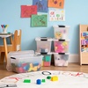 image:imageIRIS USA 18 Quart Clear Storage Organizer with Removable Dividers  Removable dividers organize tools pantry goods and household supplies Stackable design saves space135 Qt