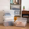 image:imageIRIS USA 18 Quart Clear Storage Organizer with Removable Dividers  Removable dividers organize tools pantry goods and household supplies Stackable design saves space325 Qt