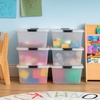 image:imageIRIS USA 18 Quart Clear Storage Organizer with Removable Dividers  Removable dividers organize tools pantry goods and household supplies Stackable design saves space18 Qt