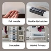 image:imageIRIS USA 18 Quart Clear Storage Organizer with Removable Dividers  Removable dividers organize tools pantry goods and household supplies Stackable design saves space27 Qt