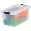 image:imageIRIS USA 18 Quart Clear Storage Organizer with Removable Dividers  Removable dividers organize tools pantry goods and household supplies Stackable design saves space135 Qt