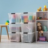 image:imageIRIS USA 18 Quart Clear Storage Organizer with Removable Dividers  Removable dividers organize tools pantry goods and household supplies Stackable design saves space40 Qt
