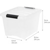 image:imageIRIS USA 18 Quart Clear Storage Organizer with Removable Dividers  Removable dividers organize tools pantry goods and household supplies Stackable design saves space19 Qt