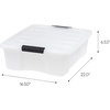 image:imageIRIS USA 18 Quart Clear Storage Organizer with Removable Dividers  Removable dividers organize tools pantry goods and household supplies Stackable design saves space27 Qt