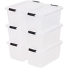 image:imageIRIS USA 18 Quart Clear Storage Organizer with Removable Dividers  Removable dividers organize tools pantry goods and household supplies Stackable design saves space135 Qt