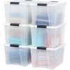image:imageIRIS USA 18 Quart Clear Storage Organizer with Removable Dividers  Removable dividers organize tools pantry goods and household supplies Stackable design saves space40 Qt