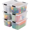 image:imageIRIS USA 18 Quart Clear Storage Organizer with Removable Dividers  Removable dividers organize tools pantry goods and household supplies Stackable design saves space135 Qt
